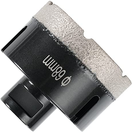 Flintronic Broca de Diamante Soldada, Diámetro 68mm Perforación Soldada al Vacío, para Porcelana, Azulejos, Gres, Cerámica, Mármol, Granito, Adecuado para Amoladoras Angulares.