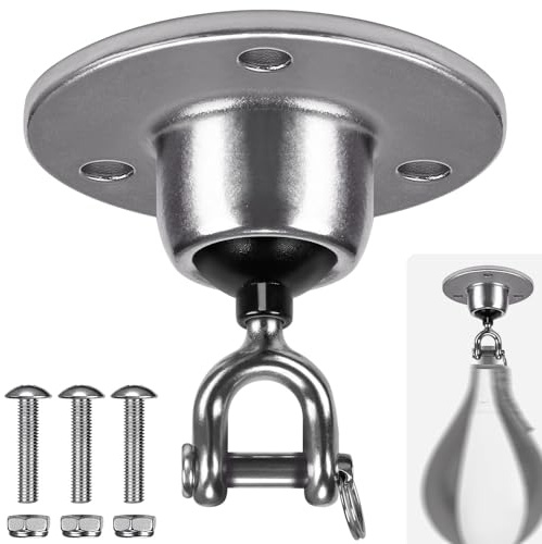 BeneLabel Speed Bag Pivotant en acier inoxydable avec rotation à 360 ° – Pivotant de boxe pour sac de frappe – Installation facile sur support de sac de frappe suspendu