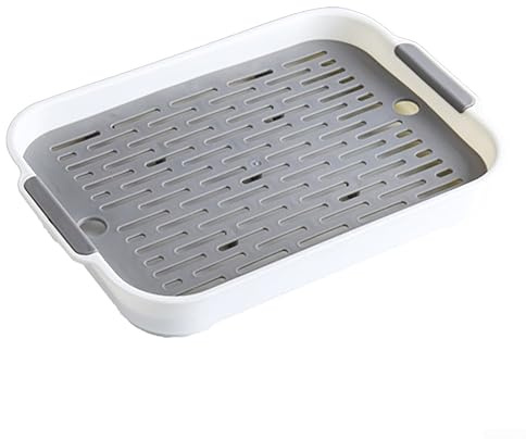 Katzentoilette mit Rost, 36,5 x 24,5 x 4,9 cm, Kaninchenklo für kleine Haustiere, Toilettenschale, Kaninchen, Meerschweinchen, Katzentoilette, Toilettenbox, Grau