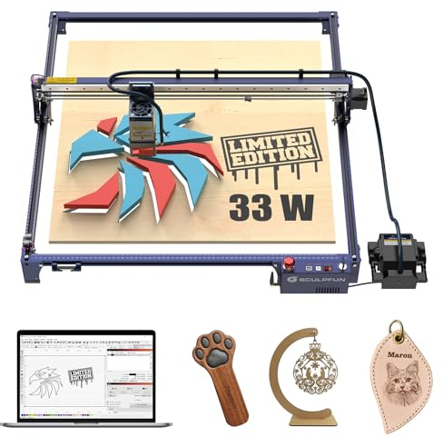 SCULPFUN S30 Ultra 33 W lasergravyrmaskin med automatiskt luftstöd, utbytbar lins, 600 x 600 mm laserskärare för trä, metall, akryl, läder, 0,005 mm precision