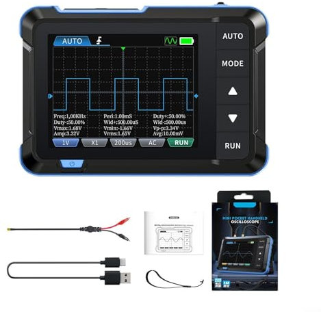 Oscilloscope numérique portable avec bande passante de 1 MHz et taux d'échantillonnage de 5 MS/s pour test et analyse du signal (standard)