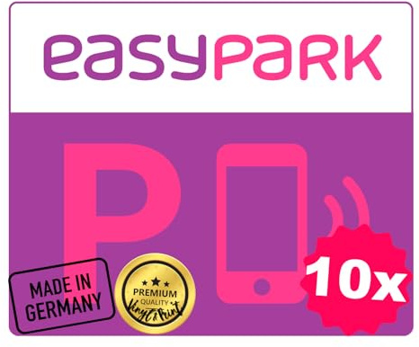 EASYPARK Easy Park Hinterglasaufkleber – Kompakter Parkvignette Sticker Auto Aufkleber (5x 4 cm) für Windschutzscheibe | App-Parken, Auto Vignette Innenaufkleber |Made in GERMANY (10)