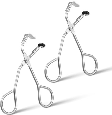 MBAIYO Lot de 2 recourbe-cils partiels - Mini recourbe-cils de précision - En acier inoxydable - Pour voyage - Outil de maquillage pour toutes les formes de cils