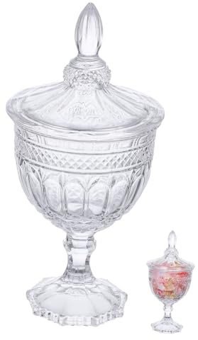 IMIKEYA Tarro de Vidrio Transparente con Tapa Decorativa para Almacenamiento de Dulces y Snacks Diseño Europeo para Reuniones y Fiestas Bote Boticario para Cocina y Despensa