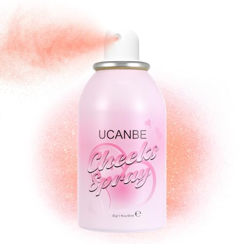 UCANBE Blush Spray – flytande rouge för kinder, Dewy Glow & byggbar pigmentering, fuktgivande flytande rouge för naturlig färskhet kick, lätt och långvarig (gyllene melon)