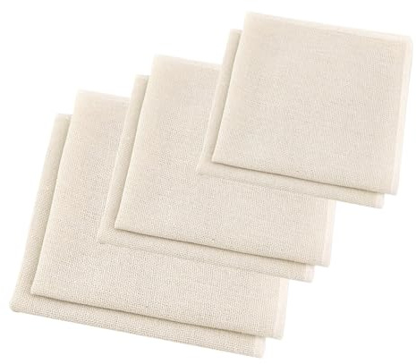 ARYIMYDP 6 Piezas Tela Filtrante Reutilizable, Colador de Tela Ultrafina Lavable, Filtros de Algodón y Lino sin Blanquear con Bordes Cosidos, para Colar Jugo, Queso, Leche de Nuez, Sopa, Yogur, Tofu