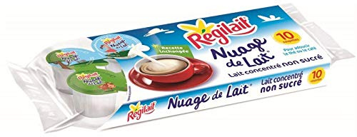 REGILAIT - Nuage De Lait Lait Concentré Non Sucré Entier 75G - Lot De 4 - Livraison Gratuite