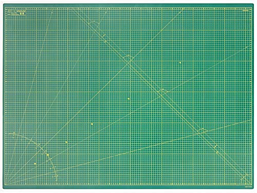 Elan Self Healing Cutting Mat A0 Green, 5-Ply Craft Board 120x90 CM | Extra Large Craft Mat, Green with Metric Grid on Both Sides, Made with Recycled PVC, 3mm Thick, for Sewing & Quilting