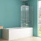 IMPTS Duschwand für Badewanne 100x140 cm, Duschabtrennung Badewanne Faltbar 2 teilig Badewannenaufsatz Glas mit 6mm Nano ESG klarglas 180° Schwingen