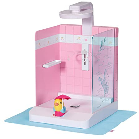 BABY born Bath Walk-in Shower for 43cm Dolls - Easy for Small Hands, Creative Play Promotes Empathy & Social Skills - for Toddlers 3 Years & Up - Includes Adjustable Showerhead & Bath Mat