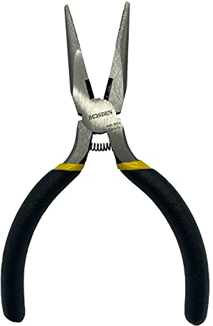 BOOSDEN Alicates de punta de aguja de 5 pulgadas con cortadores laterales, alicates de punta de aguja pequeña, alicates de punta de aguja larga para electrónica, fabricación de joyas