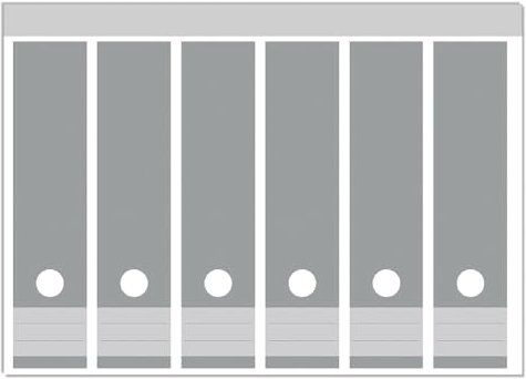 Wallario Ordnerrücken Sticker Grau - Größe 6 Stück, Rückenschilder für 6 breite Ordner, Klebeetiketten