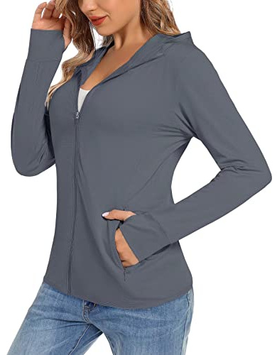 TACVASEN Damen Jacke Sommer UV Kleidung Hoodie Schutz Schutzkleidung