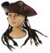 Piratenkapitänshut mit Dreadlocks – Handgemachter Deluxe-Tricorn aus Retro-Kunstleder für Kostümpartys & Cosplay