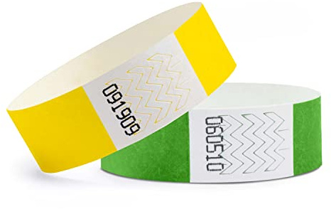 linie zwo ®, Pack de 1000 Pulseras de Seguridad 19 x 254 mm, Amarillo (500 unidades) + Verde hierba (500 unidades)