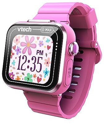 VTech KidiZoom Smart Watch Max, Watch For Kids With Games, Dual Camera For Photos & Selfies, 8 Games, Pedometer, Colour Screen, Funny Effects & More, For Infants aged 4, 5, 6, 7 + Years, Pink
