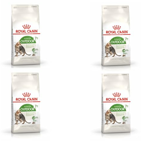 ROYAL CANIN Outdoor 7+ | Paquete de 4 | 4 x 400 g | Alimento seco para Gatos Mayores Que Viven en el Exterior | Puede Ayudar a la función renal y del tracto urinario