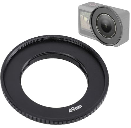 Adattatore per Obiettivo Fotocamera da 49 Mm, Anello Adattatore per Filtro per Action Cam in Lega di Alluminio per Action4, Compatibile con Tutti gli Accessori per Filtri da 49 Mm