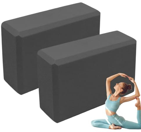 Blocchi Yoga | 2 Pezzi Blocchi per Allenamento da Palestra,Allungamento Bilanciamento Attrezzi Antiscivolo per Hot Yoga Principianti Casa Sport Squat Stretching