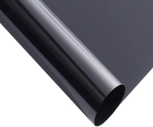 Black Reflective Window Film - Anti-Glare Privacy Film for Day & Night Use - Ideal for Balcony Bathroom Kitchen Bedroom Living Room - 80x500cm