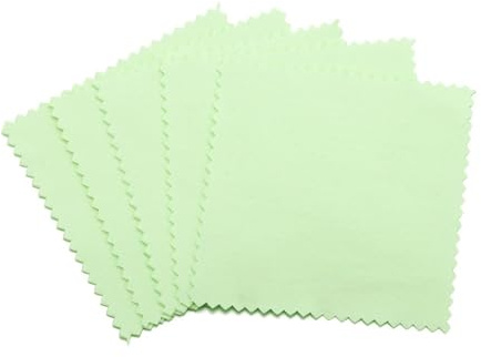 YXINAER Chiffons de Nettoyage pour Bijoux Chiffon de Polissage for Argent, Chiffon de Nettoyage, Chiffon d'essuyage Doux for Outil de Bijoux en Argent et Or(Green 8x8cm 50Pcs)