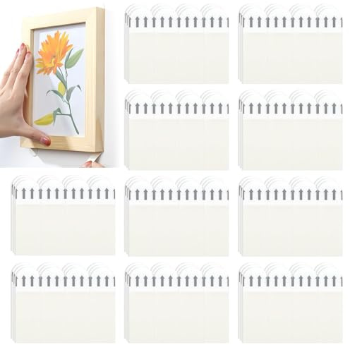 QGH Picture Hanging Strips Heavy Duty – 120Pcs Damage Free Removable Adhesive Hook Loop Tape – No Tools Wall Mounting Strips for Photo Frames Posters – Indoor Wall Decor and Seasonal Display Use