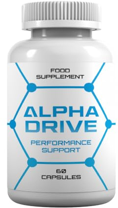 Alpha Drive Food Supplement with L-Arginine, Botanical Extracts Including Tribulus, Fenugreek, Maca & Ginseng – Vegetarian Capsules – 60 Capsules