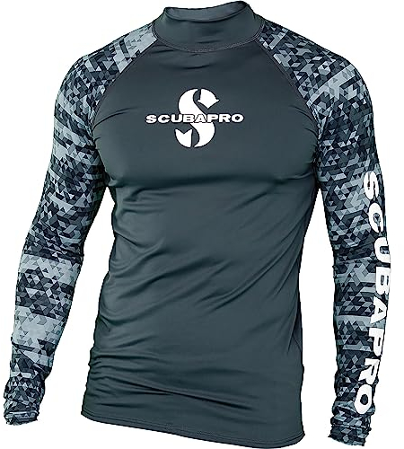 SCUBAPRO Rashguard UPF 50 Rash Guard à Manches Longues pour Homme, Graphite, XXL