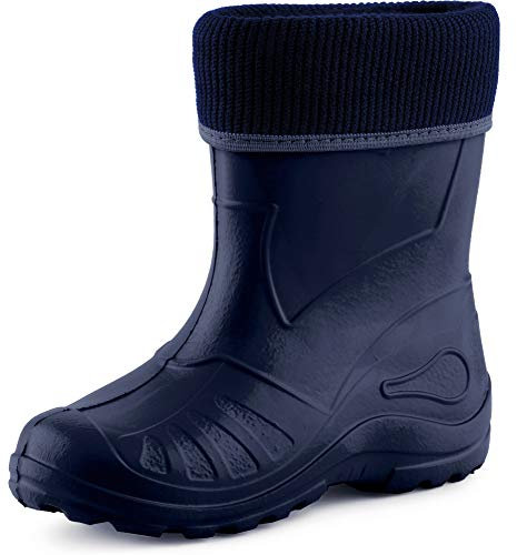 Ladeheid Kinder Mädchen Jungen Federleichte Eva Thermo Gummistiefel Gefüttert KL058 (Dunkelblau, 34 EU)