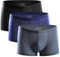 Litthing Herren EIS-Seide Lace Mesh Boxershorts U konvex Dreidimensionales Design Transparente Atmungsaktive Unterhose (Schwarz + Saphir + Hellgrau, 3XL)