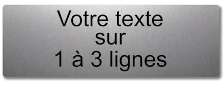 Placa grabada personalizada de 1 a 3 líneas, 20 x 6,5 cm, autoadhesiva Alu cepillado