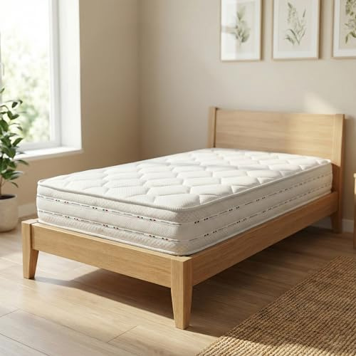 Materasso in Memory Foam, Altezza 24 cm Reali,Rivestimento in Aloe Vera Antibatterico, Spedito Sottovuoto Arrotolato, 100% Made in Italy (90 x 190 Cm Singolo)