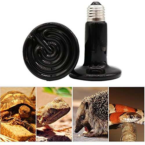 YouYuer 2PCS Lampada Riscaldante in Ceramica E27 Trasmettitore Riscaldatore Animali Lampadina riscaldatore a Raggi infrarossi Lampada Rettile per Anfibi,Serpente,Uccelli,Tartaruga,Gatto,Cane (100W)