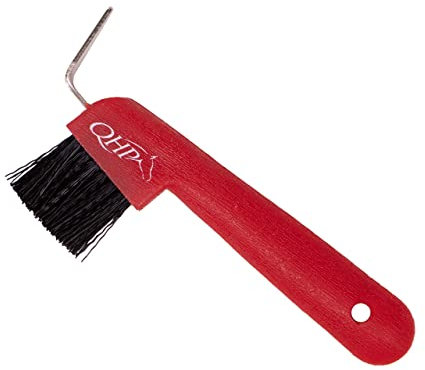 QHP Hufkratzer Color mit Bürste (Leuchtend rot)