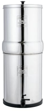 British Berkefeld 8.5L Stainless Steel Gravity Water Filter System | Comes With 2 Ultra Fluoride Cartridges | Great Tasting Clean Water | No Power Or Plumbing Required | For Home Or Outdoor Use