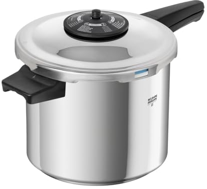 Kuhn Rikon Pressure Cooker Duromatic Neo Food Steamer with Long Handle. Multi Cooker Hotpot with Auto Lock Lid. Stainless Steel Pot. Instant Cook Pot (7L/22cm)