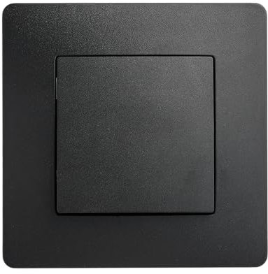 Debflex - Caly - Interrupteur Poussoir - Interrupteur Mural pour Commande d'Eclairage à Plusieurs Points De Contrôle - Commande Complète - ABS - Pose Encastrée - Noir - 85 x 85 x 33 mm
