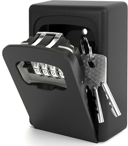 DIYGEEK Schlüsseltresor mit Zahlencode, Schlüsselkasten mit 4-Stelligem Zahlencode, Schlüsselsafe Aussen, Schlüsselbox zur Aufbewahrung von Schlüsseln für Haustüren, Garagen, Schulen und Büros