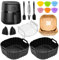 Moule Silicone Accessoire Airfryer pour Philips Air Fryer Série 2000 4.2L NA229/00, pour Philips 4.1L HD9252 HD9200 HD9255, rack de grillade, pinces, gants, brosse à huile, doublure en papier incluse