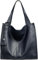 Caspar Große Damen Leder Schultertasche XL Shopper mit praktischer Innenaufteilung - PREMIUM LINE - Modell No.832 - Made in Italy, Farbe:dunkelblau