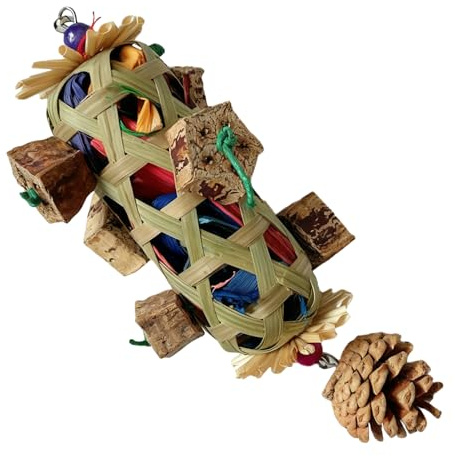 Juguetes para Aves para Loros - Accesorios De Madera para Forrajeo Y Masticación | Jaula Nueces para Periquitos | para Canarios Agapornis Cacatúas Ninfas Interior Entrenamiento Entretenimiento