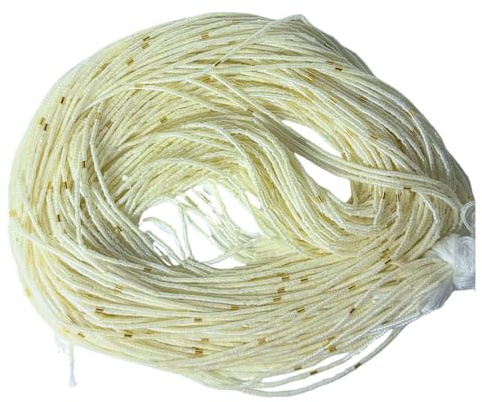 3 Strands of African Waist Beads, Tiny and Invisible Under Dress with Golden spacers, 50 Inches Tie-On Jewelry for Weight Tracking.
