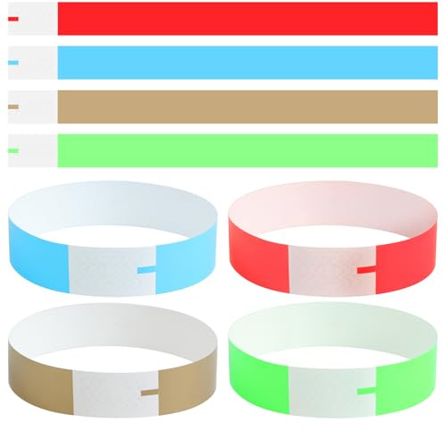 Braccialetti Eventi 400 Pezzi, Impermeabili 4 Colori per Festival
