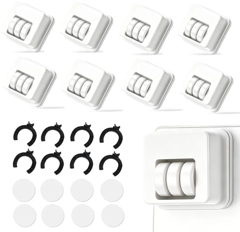 Ruote per Mobili Piccole, Rotelle per Mobili, Rotelle per Elettrodomestici Autoadesivo, Ruote Girevoli per Mobili, Portautensili, Contenitori, 8 Pezzi, Bianco