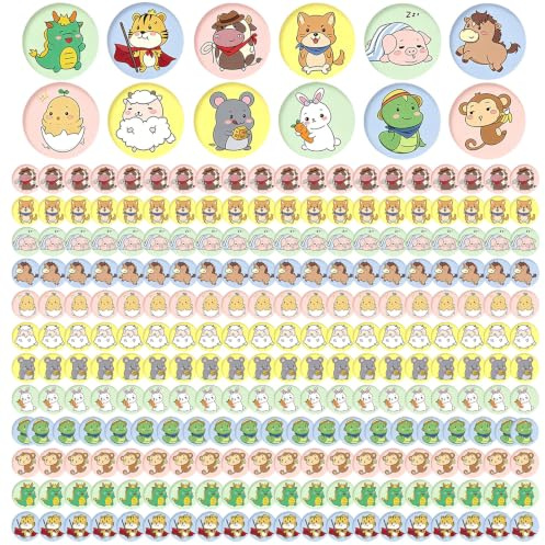 QEAS 240 Pièces de Pansements Ronds Enfants Cartoon, Pansements Ronds Petits Mignons Étanches 22mm en Matière Douce Pour la Peau pour Petites Blessures Boutons Vaccins et Ampoules (12 Modèles)