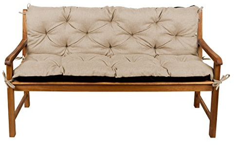 gutekissen Cuscino per panchina, per terrazze, prato, altalena da giardino, giardino L (150 x 50 x 50 cm, beige)