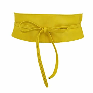FASHIONGEN - Damen gürtel, Taillengürtel, Bindgürtel, Obi gürtel MICA - Gelb, S-M