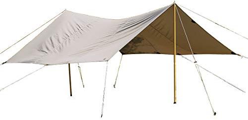 Tatonka Tarp 1 TC (425 x 445 cm) - Wetterfestes Tarp aus Baumwollmischgewebe mit hervorragender UV-Stabilität, Ösen und Abpsannschlaufen - Inklusive Abspannleinen und Packbeutel