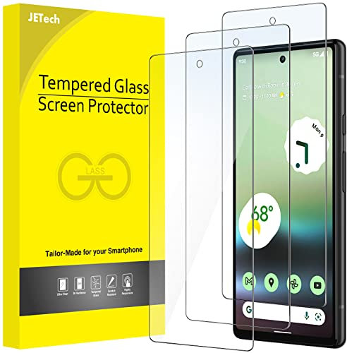 JETech Schutzfolie für Google Pixel 6a 6,1 Zoll, Panzer Schutz Glas Folie Displayschutz, Fingerabdruck-ID-Kompatibel, HD Klar, 3 Stück