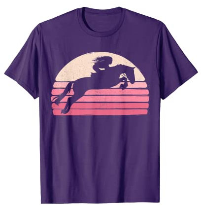 Vintage Mädchen Reitbekleidung Reitbekleidung Retro Reiten T-Shirt